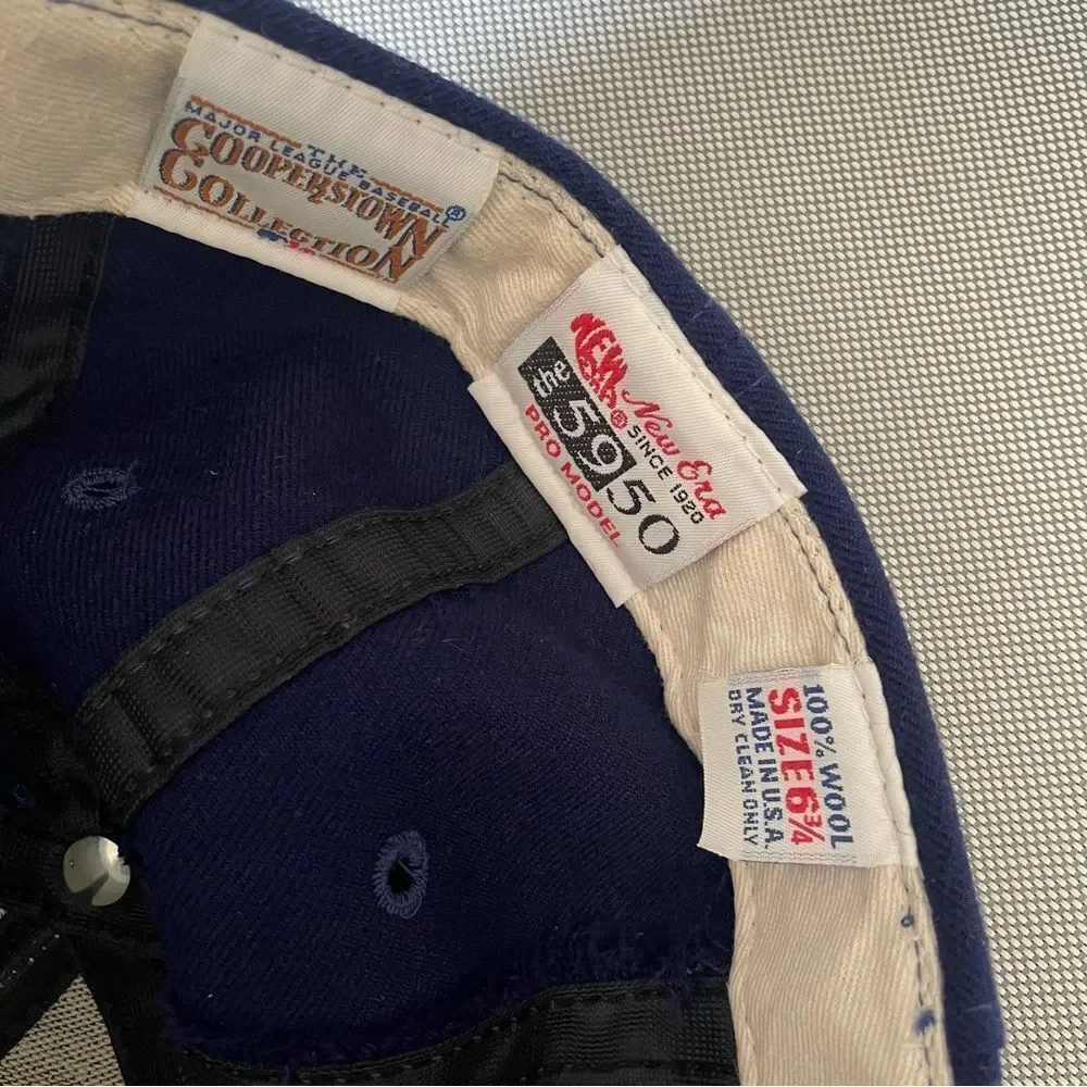 VTG Brooklyn Dodgers New Era 1920 5950 Pro Model Fitted Hat 100% Wool Size 6 3/4